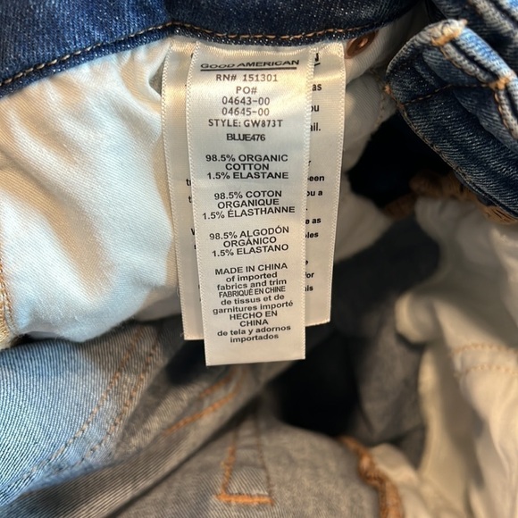 Good American Good Waist Distressed Ankle Jeans in Blue476 Size 8/29 - Picture 9 of 9